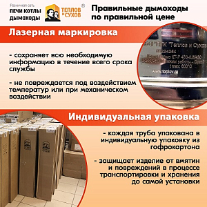 Адаптер переход дымохода Моно М-М 430-0.8 D110/120, переходник для печной трубы, адаптер котла из нержавейки