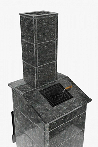 Облицовка дымохода из камня (4-хсторонний;Размер:270х270х930мм;Вырез под шибер:Пироксенит 30мм НМК