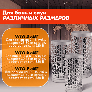 08 Каменка Vita 6 кВт Черный 2000х2000